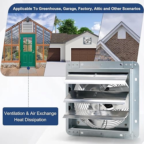 Miniatura 8 de Criditpid Extractor de persiana montado en la pared de 7 pulgadas con interruptor de encendidoapagado, motor de cobre puro de alta velocidad y bajo