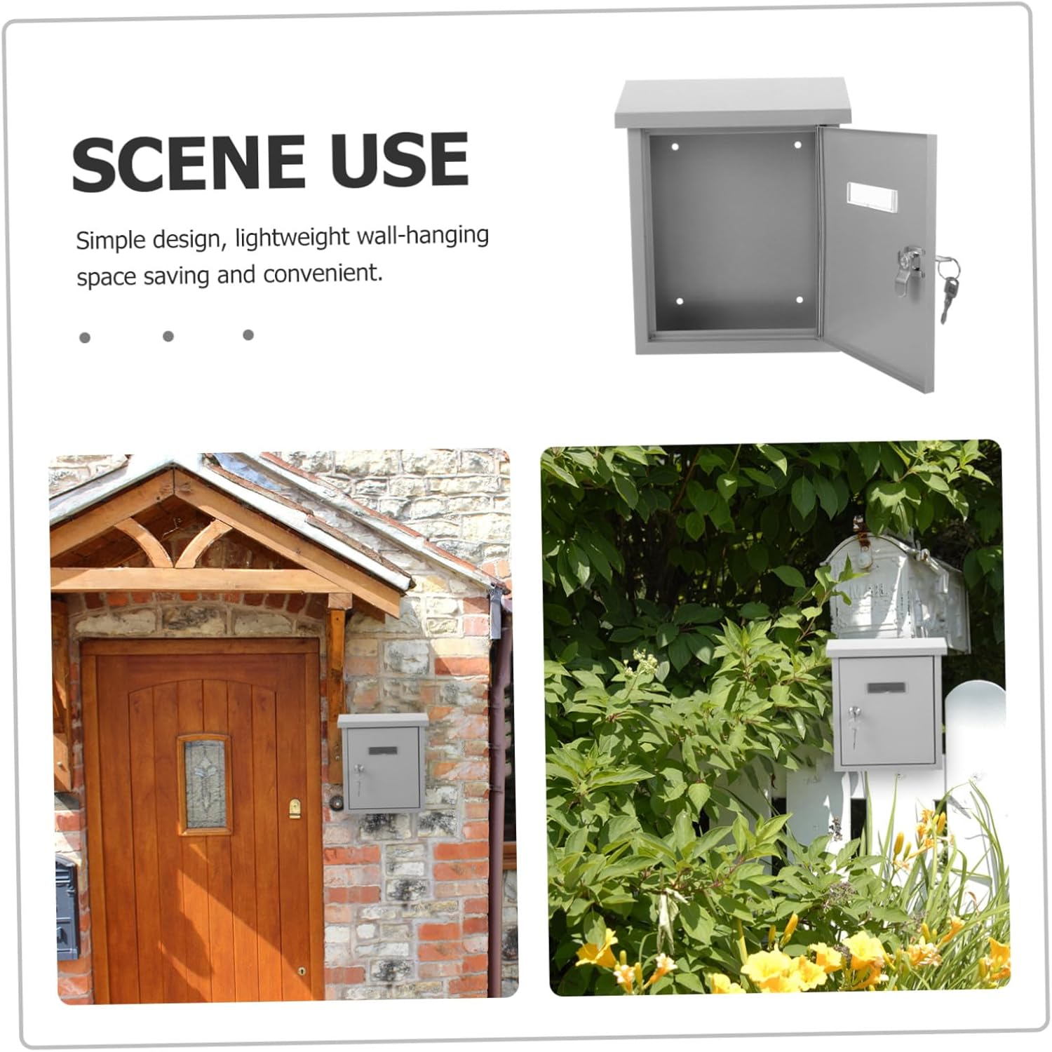 Vintage Metal Wall Mount Mailbox Stainless Steel Post Box for Letters and Suggestions Outdoor Letter Box for Home Office and Community Use Silver Decorative Mail Organizer