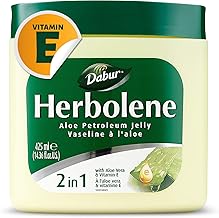 Dabur Herbolene Aloe Vera Gel Petroleum Jelly - Enhanced with Vitamin E for Deep & Intensive Skin Moisturization - Gentle on Sensitive Skin - Nourishing Bliss & Lasting Hydration - 425 ML (Pack of 1)
