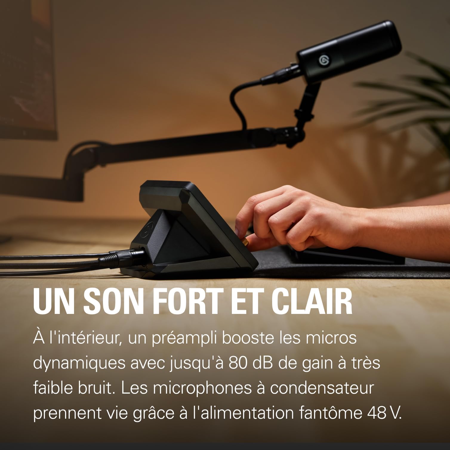 Elgato XLR Dock MK.2 – Pour Stream Deck + | Gain 80 dB, alimentation fantôme, Clipguard 2.0, effets DSP, USB-C, fonctionne avec tout micro XLR