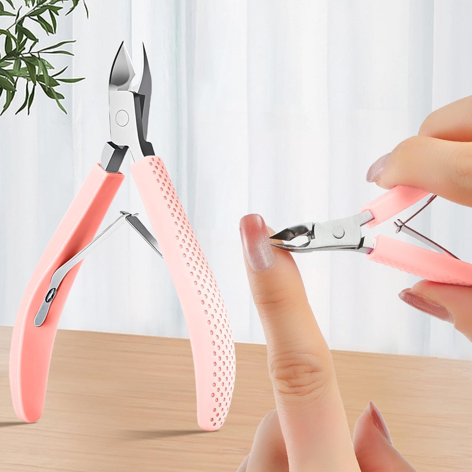 1PC Cuticle Trimmer Nipper Cutter with Silicone Handle Stainless Steel Remover Tool for Nail Care Manicure Pedicure Essentials