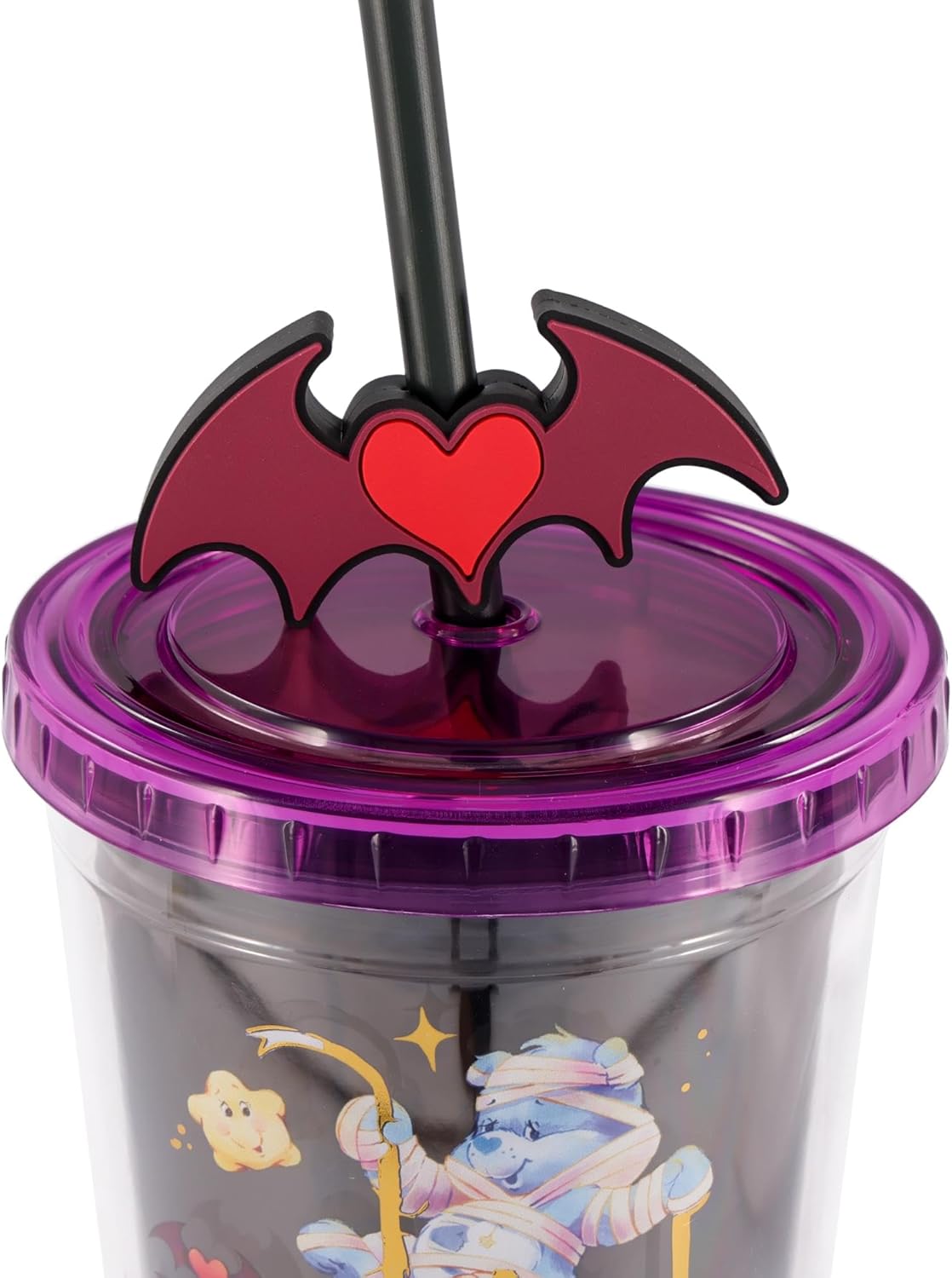 Silver Buffalo Care Bears x Universal Monsters Carnival Cup With Leak-Resistant Lid and Straw Topper | Holds 24 Ounces - Image 3
