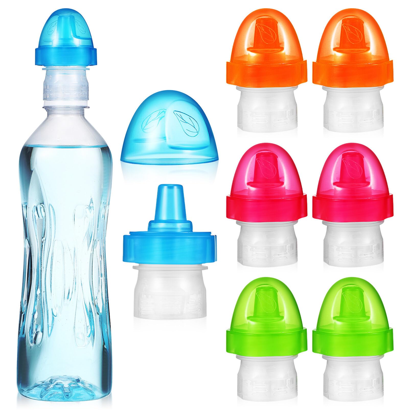Gadpiparty 8Pcs Colorful Push Pull Replacement Caps Reusable Colorful Plastic Twisted Water Bottle Lid Top Sport Bottle Lid PE Bottle Caps for Office Workout Outdoor Sports