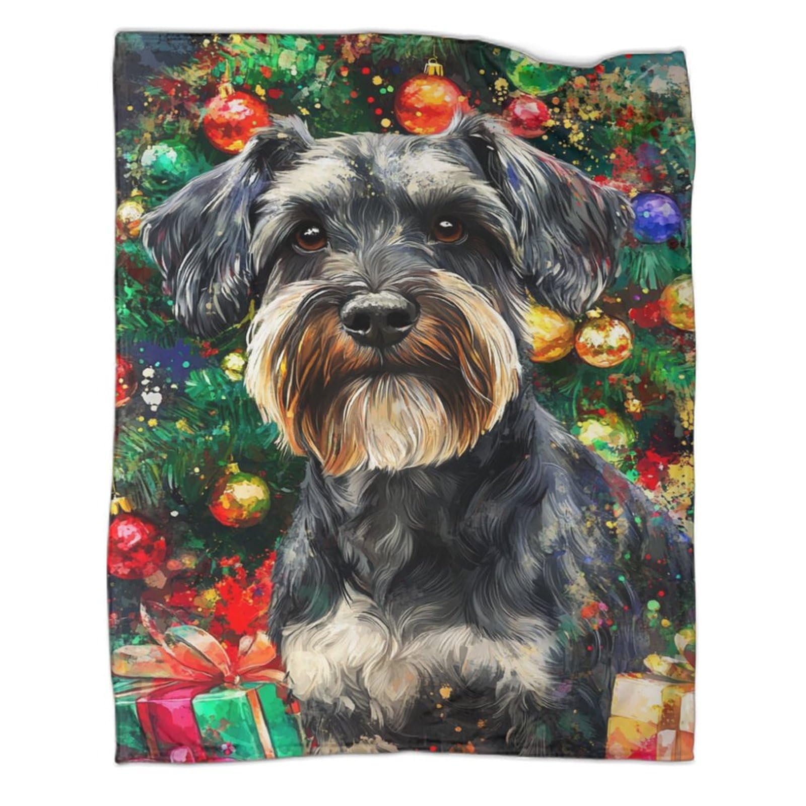 Couverture de voyage Schnauzer 150x200cm en microfibre pour lit et canapé