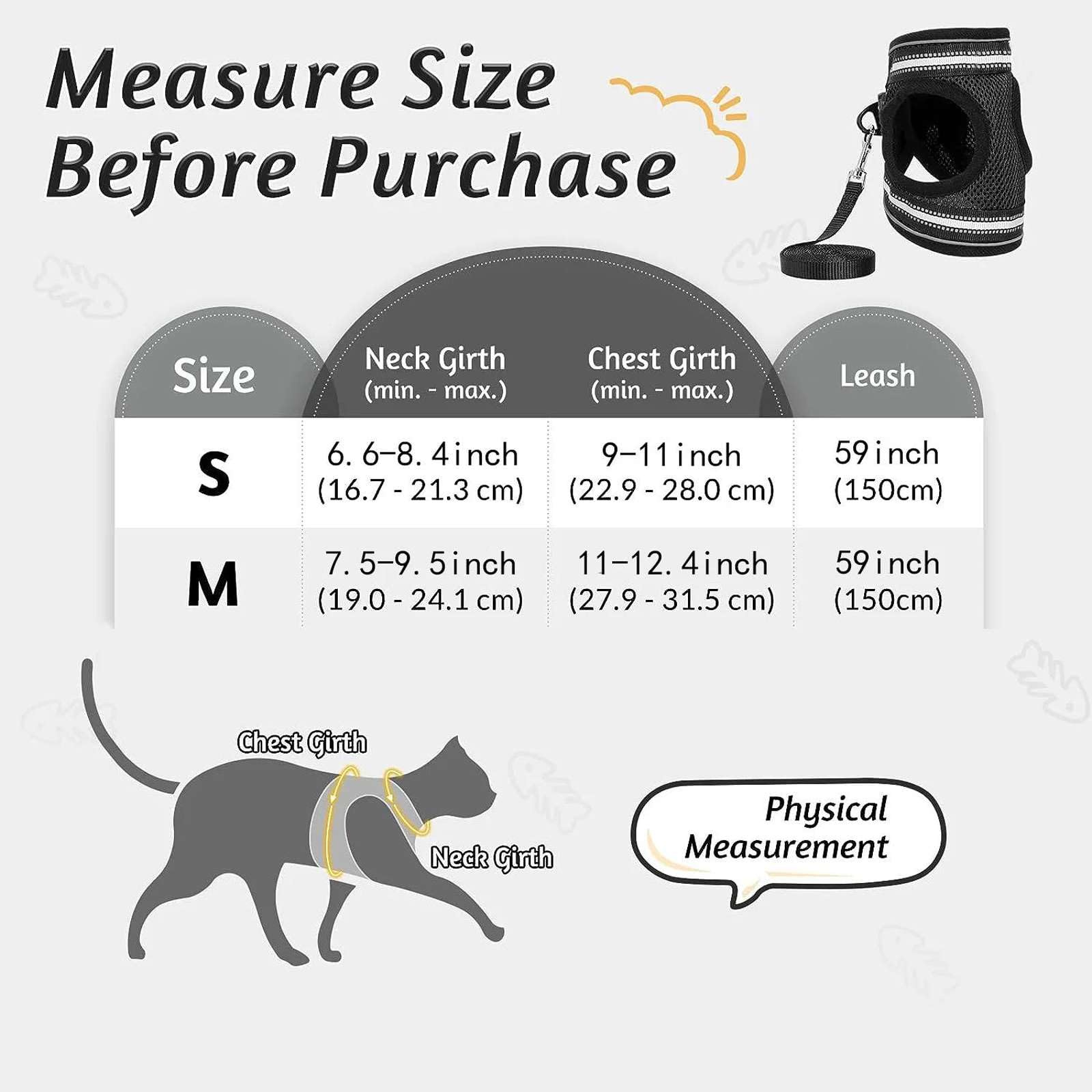 Katzengeschirr und Leinenset zum Ausbrechen Fluchtsichere, verstellbare weiche Kätzchenweste mit reflektierendem Streifen