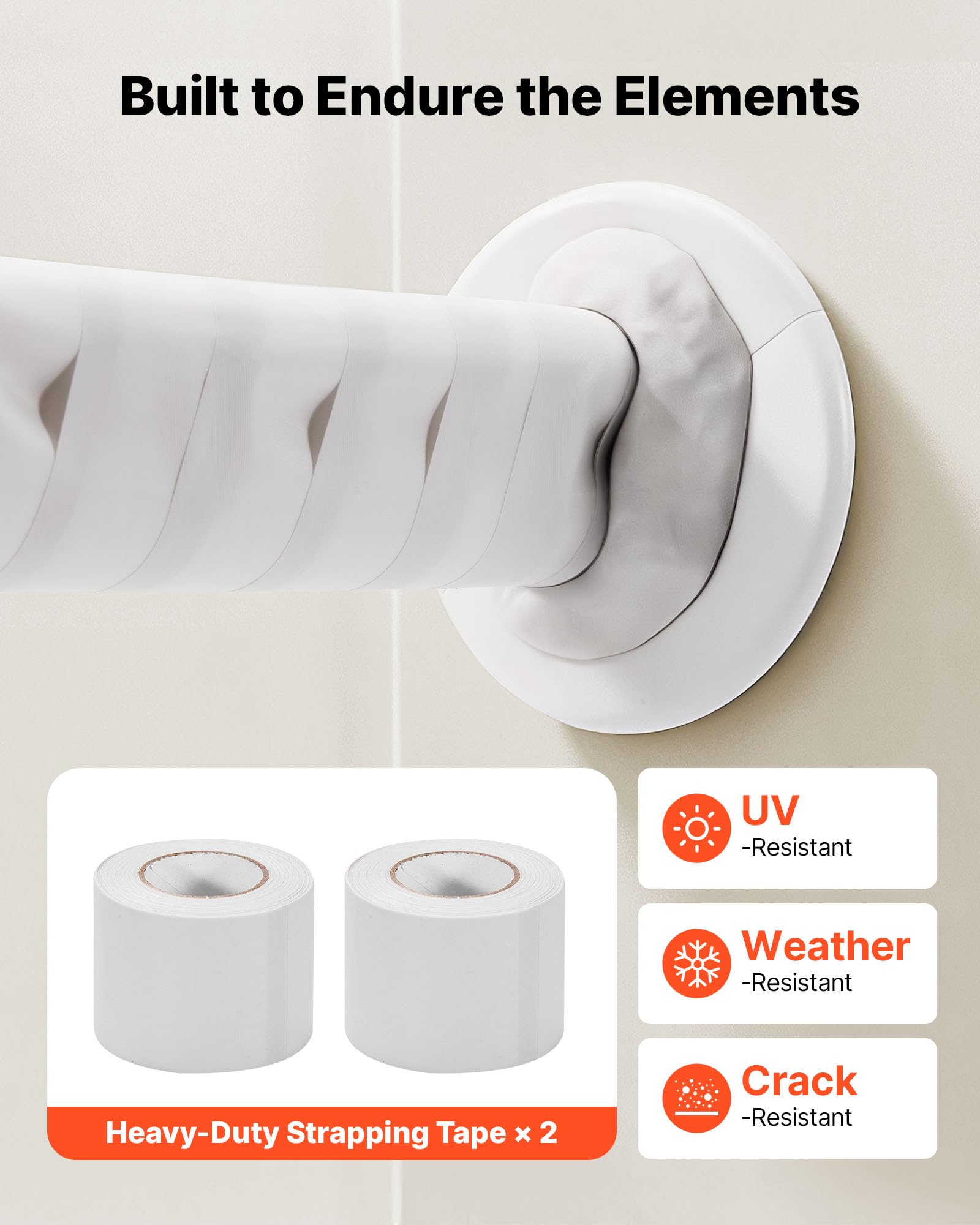VEVOR Conducto Refrigerante de Cobre Largo de 15,24 m, Tubo de Cobre Aislado Diámetro Exterior 6,4 mm y 12,7 mm, para Sistema de Mini-split de Aire Acondicionado, Tubo de Bobina Aislante de PE