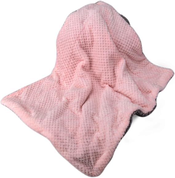 DG Plush Fleece Receiving Blanket for Dog, Cat, Pet - Warm & Soft, Couch, Sofa, Travel & Outdoor, Camping (24 x 32), Baby Pink