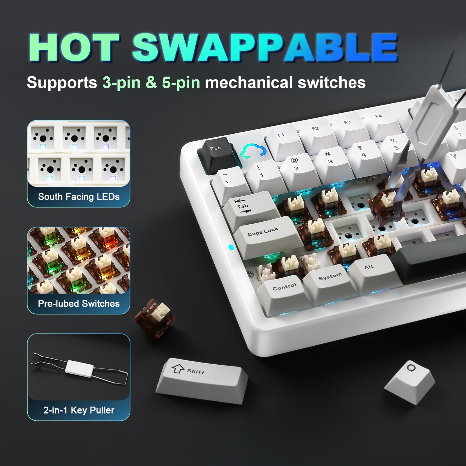 Amazon | YUNZII AL98 QMK/VIA ワイヤレス メカニカルゲーミング