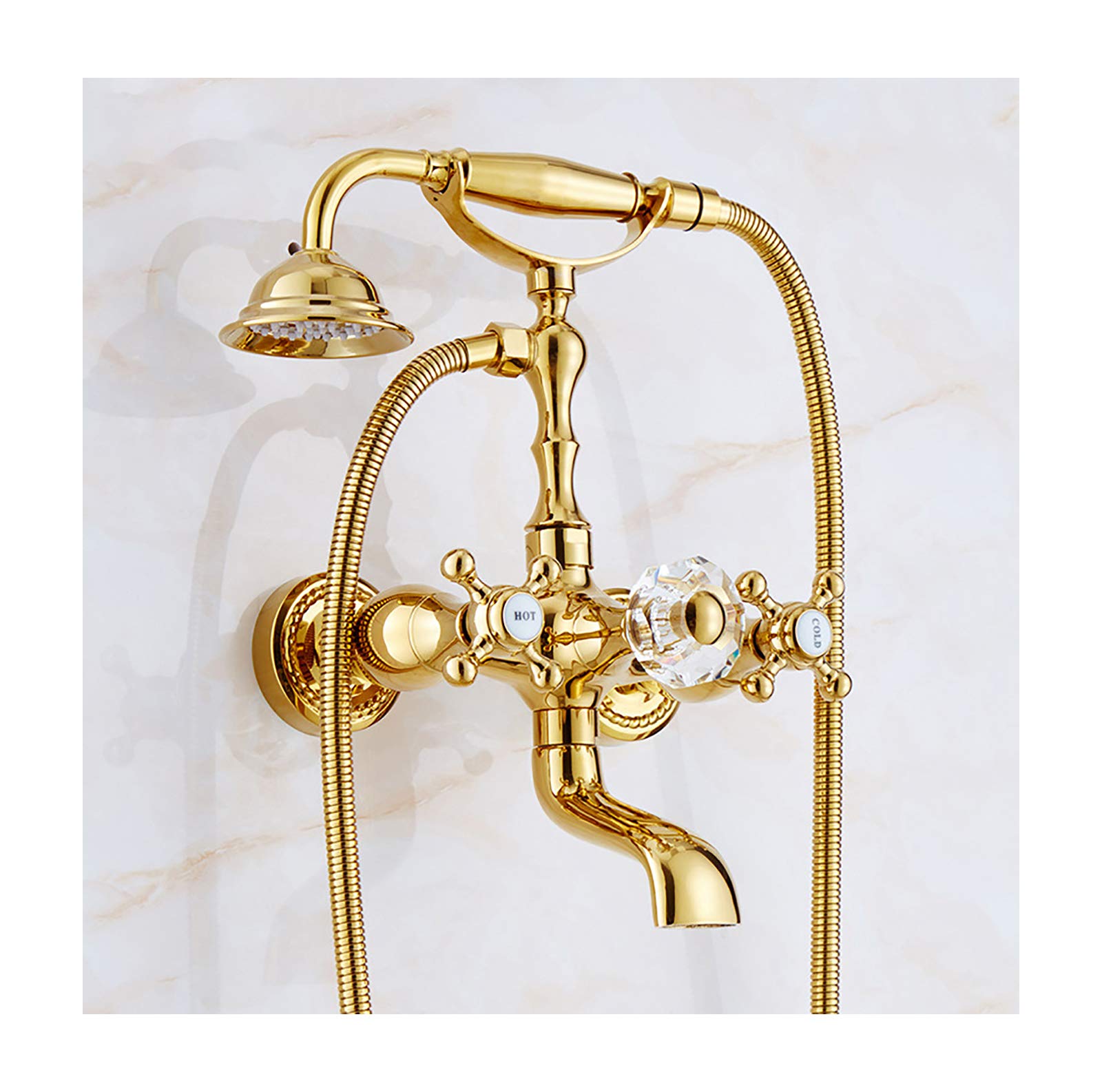 Robinet de baignoire rétro doré pour un bain chaud relaxant à l'ancienne