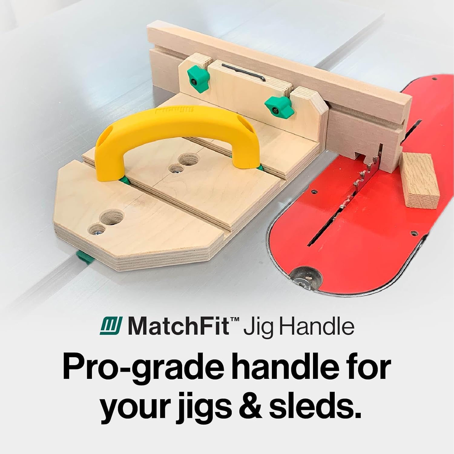 MICROJIG Zeroplay 360 Table Saw Sled Kit and Matchfit Jig Handle for Woodworking, Miter Slot, Includes Project Plans and Drill Template for Mounting