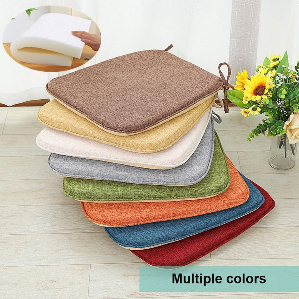 2Er-Set Stuhlkissen 45X42x3 cm, Sitzkissen Für Indoor Und Outdoor Stuhl, Sitzauflage Aus Baumwoll Und Leinen, Sitzpolster, Abnehmbarer Kissenbezug,Grau