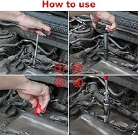 Vista 6 de Llave de enchufe de bujía universal con mango en T, enchufe de 0.630 in 0.827 in (rojo)