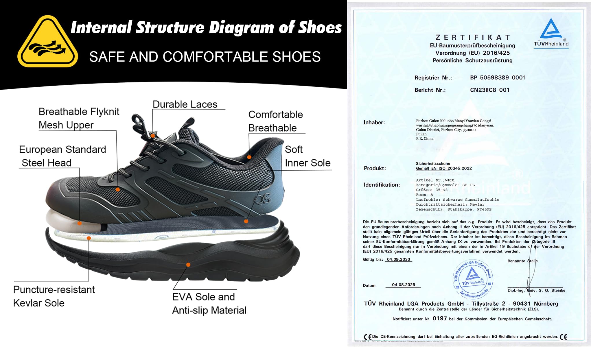 Scarpe Antinfortunistiche Uomo Donna Scarpe da Lavoro/Impermeabili Leggere Antiscivolo con Punta in Acciaio
