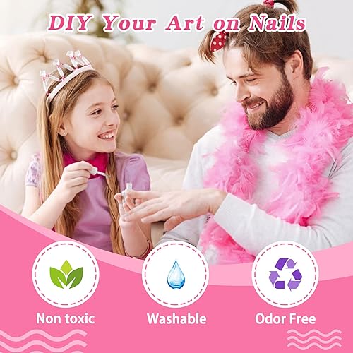 Miniatura 7 de wakaniya Esmalte de uñas para niños, juego de esmalte de uñas para niñas, 12 colores arcoíris, kit de esmalte de uñas para niños pequeños con