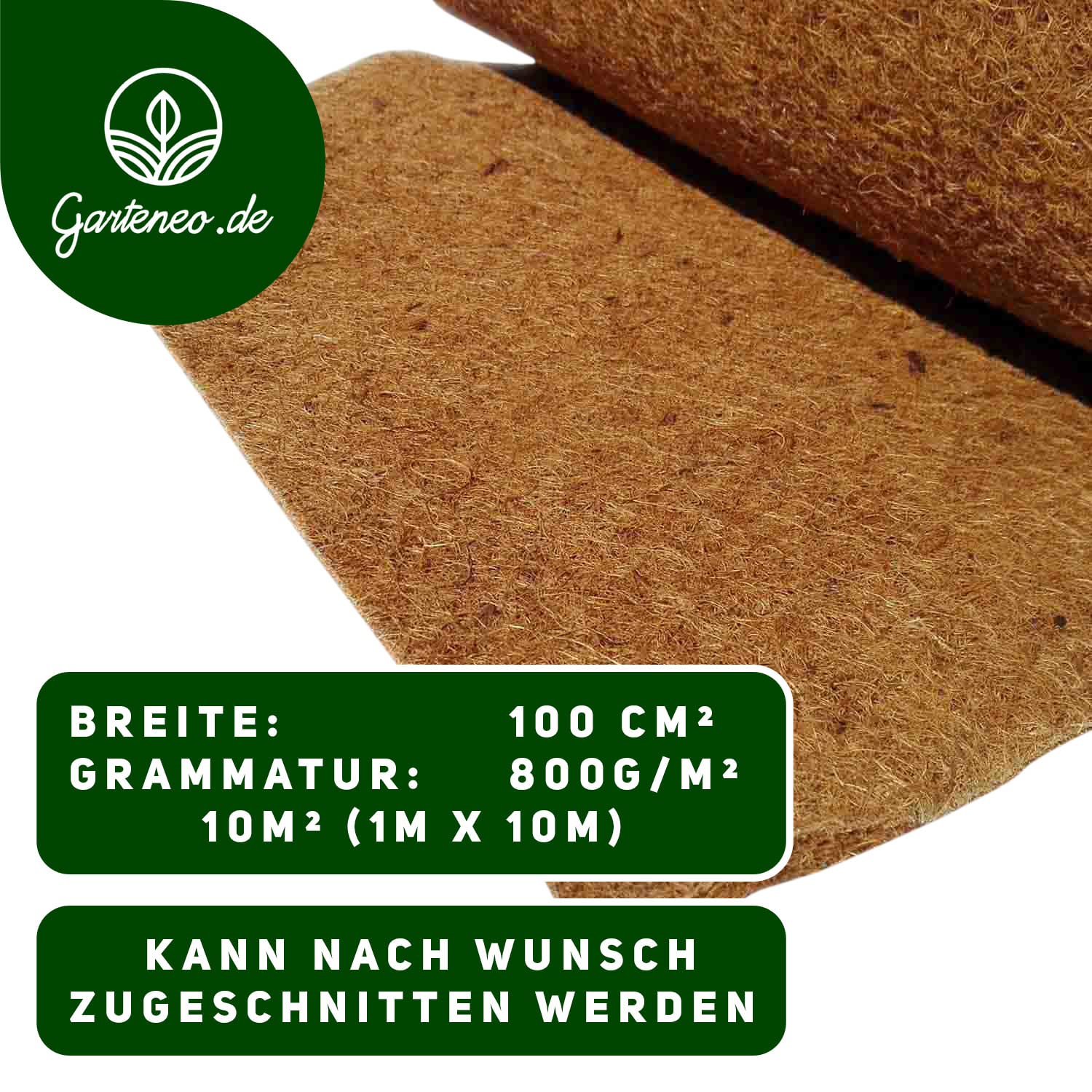 Kokosfasermatte Winterschutzmatte Pflanzenschutz Kokosmatte Frostschutz 100% Biologisch Witterungsbeständig Abbaubar 800g/m2 (1mx10m)