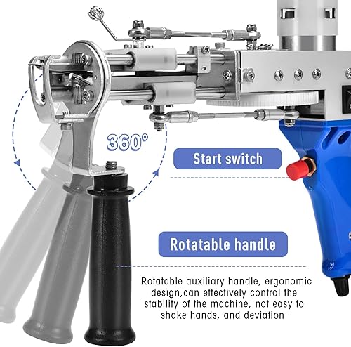 Miniatura 5 de wuyule - Pistola eléctrica de acolchonamiento de alfombras de pelo cortado, kit de iniciación de máquina de acolchonamiento de alfombras,
