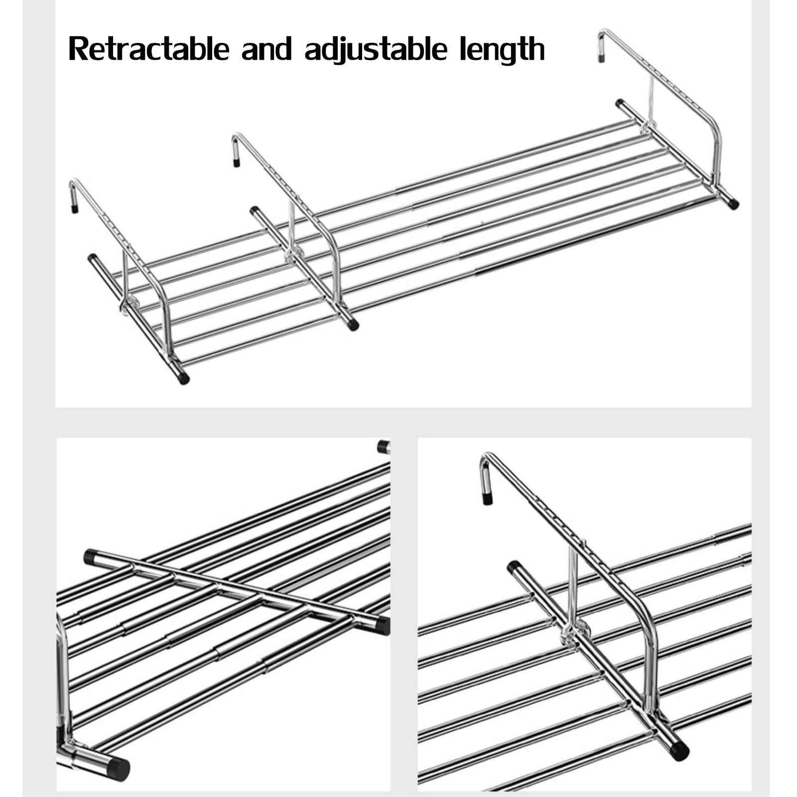 Wäscheständer Balkon-Wäscheständer, Edelstahl Multifunktionaler Klappbalkon-Schuhständer Heizkörper-Wäscheständer, Ausziehbarer Wäschetrocknerständer, Für Kleidung
