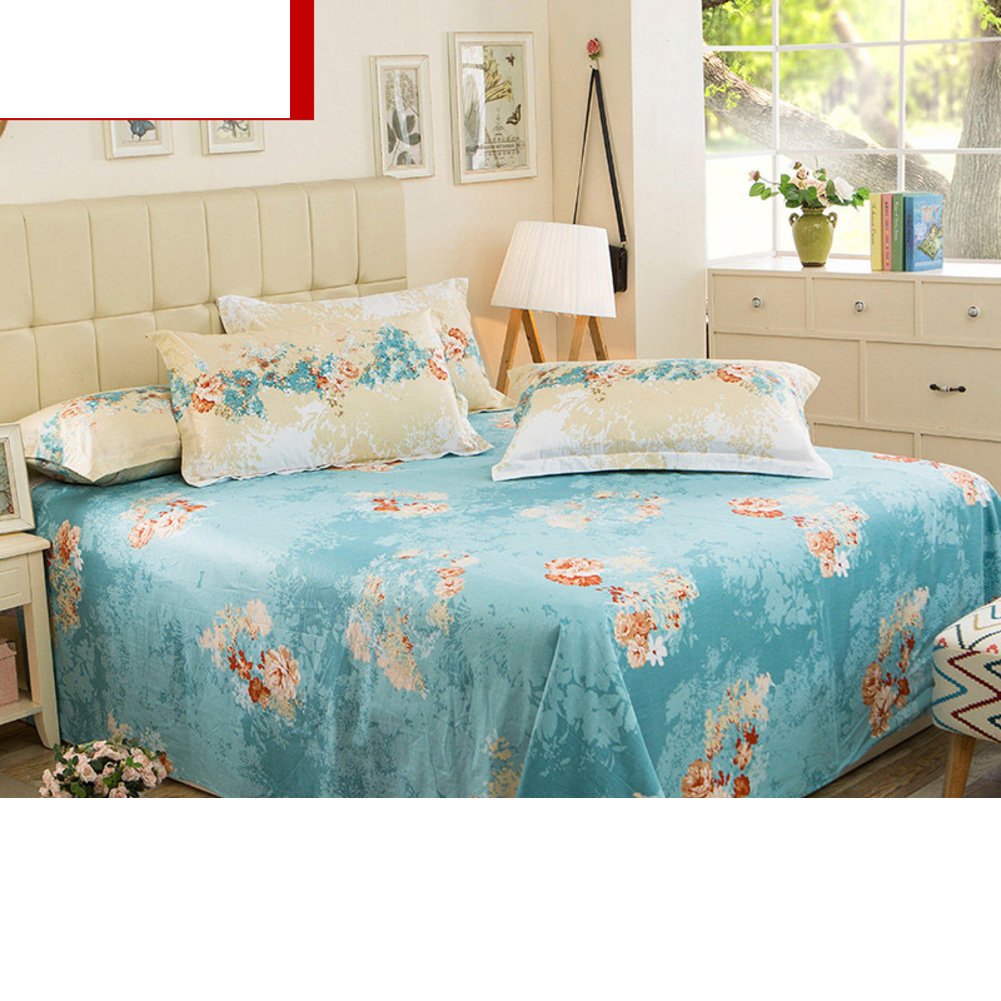 Drap plat en coton sergé épais 230x230 cm imprimé motif carte