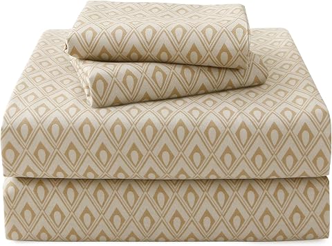 Bedding Full Bed Sheets Set - 4 Piece Bedding - Brushed Microfiber - Shrinkage and Fade Resistant - Easy CareCheckered Khaki, Full