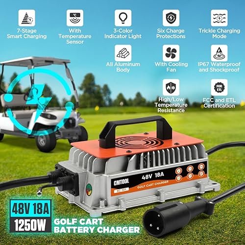 Miniatura 2 de CMTOOL Cargador de carrito de golf 48 voltios Club Car 18 AMP 48 voltios carrito de golf Cargador de batería 1250 W Cargador de coche de club