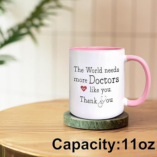 Miniatura 9 de Taza de café para médico, regalos para médicos, regalos de agradecimiento al médico, regalos de taza de té para mujeres y hombres, The World Needs