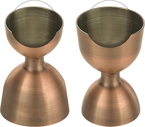Miniatura 2 de Barfly M37098ACP - Jigger de campana de borde recto, 0.8 fl oz x 1.7 fl oz, cobre antiguo