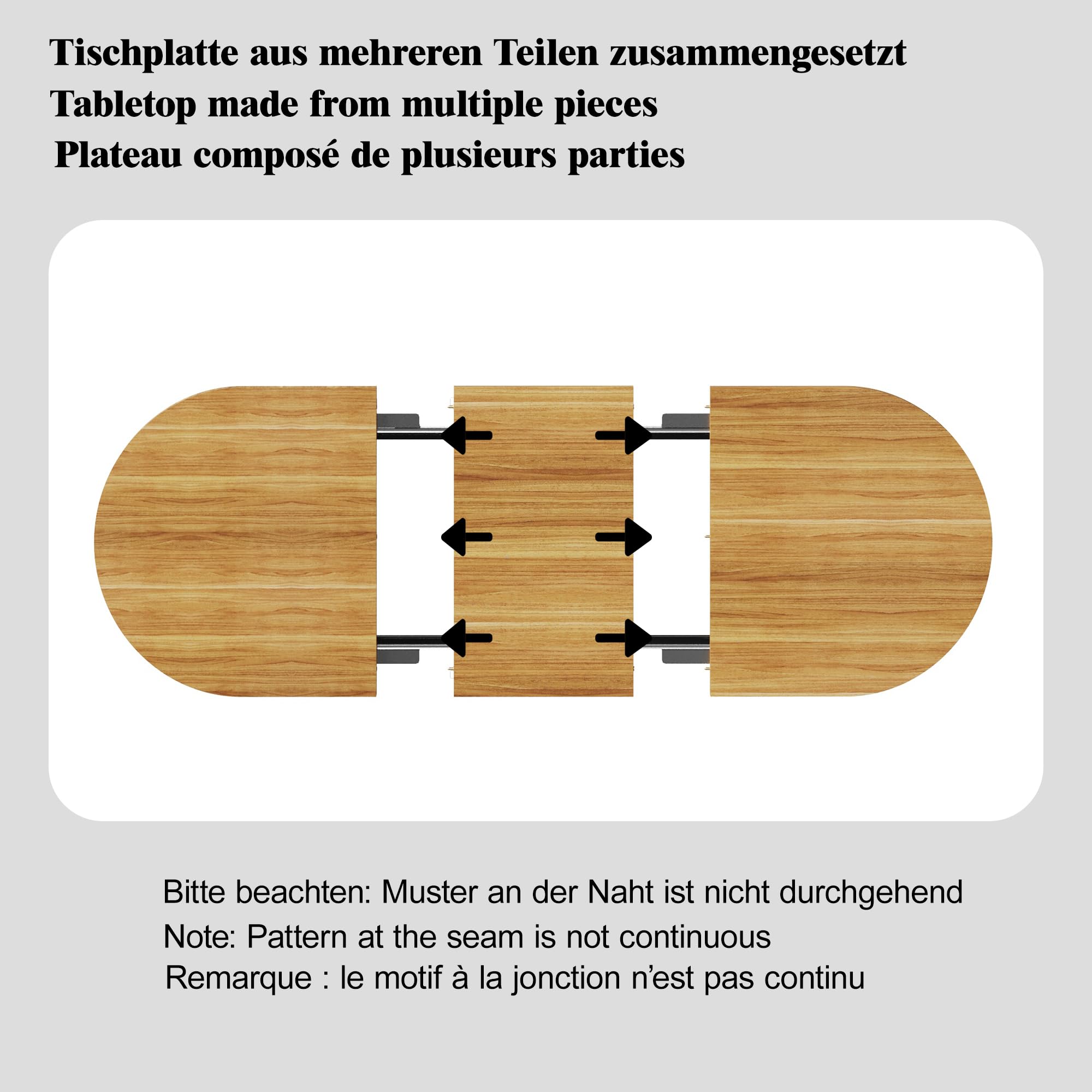 Tavolo da pranzo allungabile 120-160 cm, tavolo in legno ovale con struttura verticale, portata fino a 60 kg, 3 colori: legno naturale (marrone)