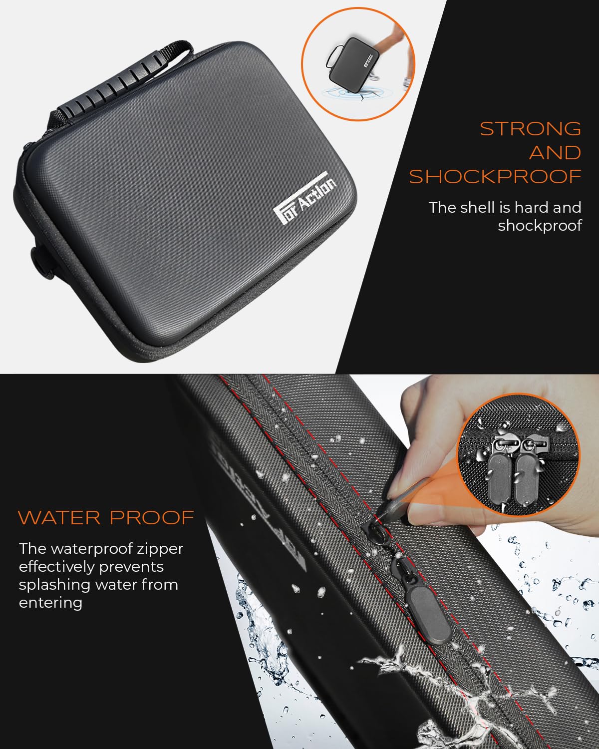 Semaiki Cambo - Borsa grande per fotocamera DJI Osmo Action 5 Pro, custodia impermeabile per fotocamera Surface Action 4/3, kit di accessori, custodia da viaggio portatile con tracolla staccabile
