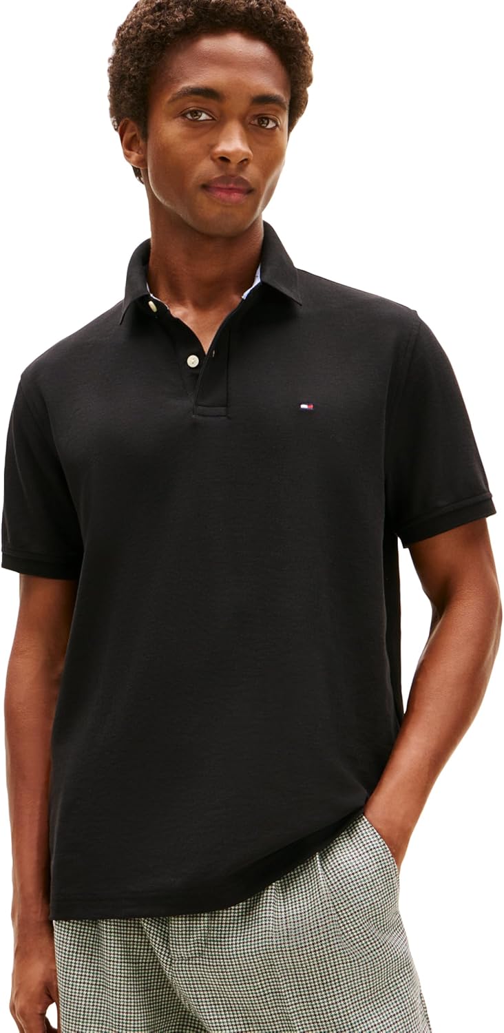 Tommy Hilfiger Men's Short Sleeve Moisture Wicking Stretch Polo Shirt with Quick Dry + UV Protection