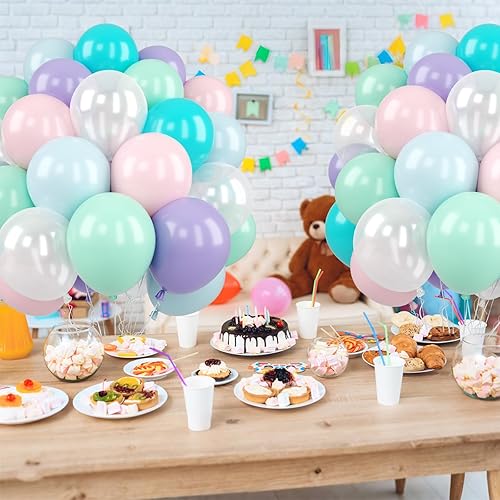 Vista 24 de Globos morados y dorados, 50 globos morados dorados y blancos de 12 pulgadas, globos morados metálicos, globos blancos y morados pastales para Negro