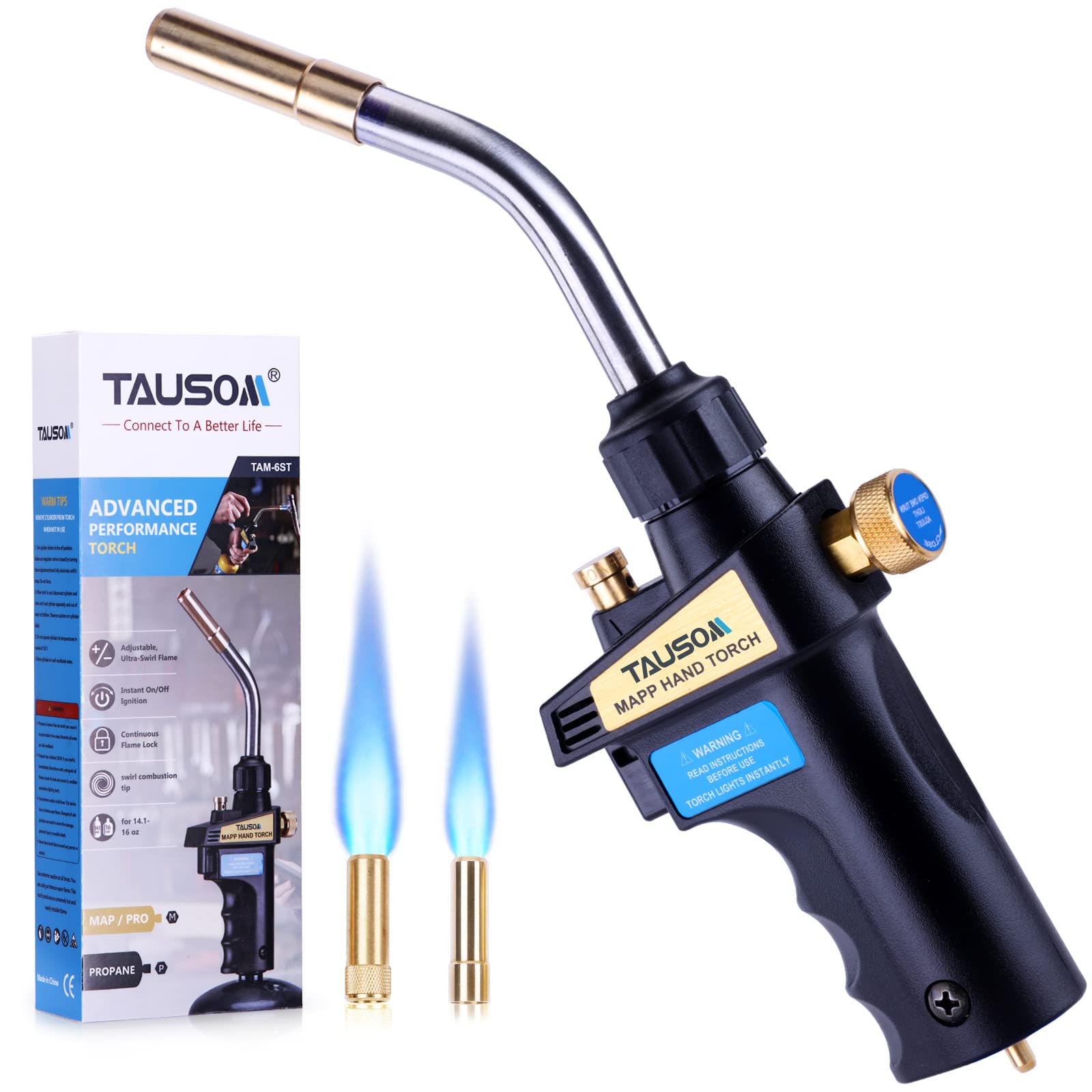 Buy TAUSOM Propane Torch Head with 2 Tips, p/ Torch Trigger Start