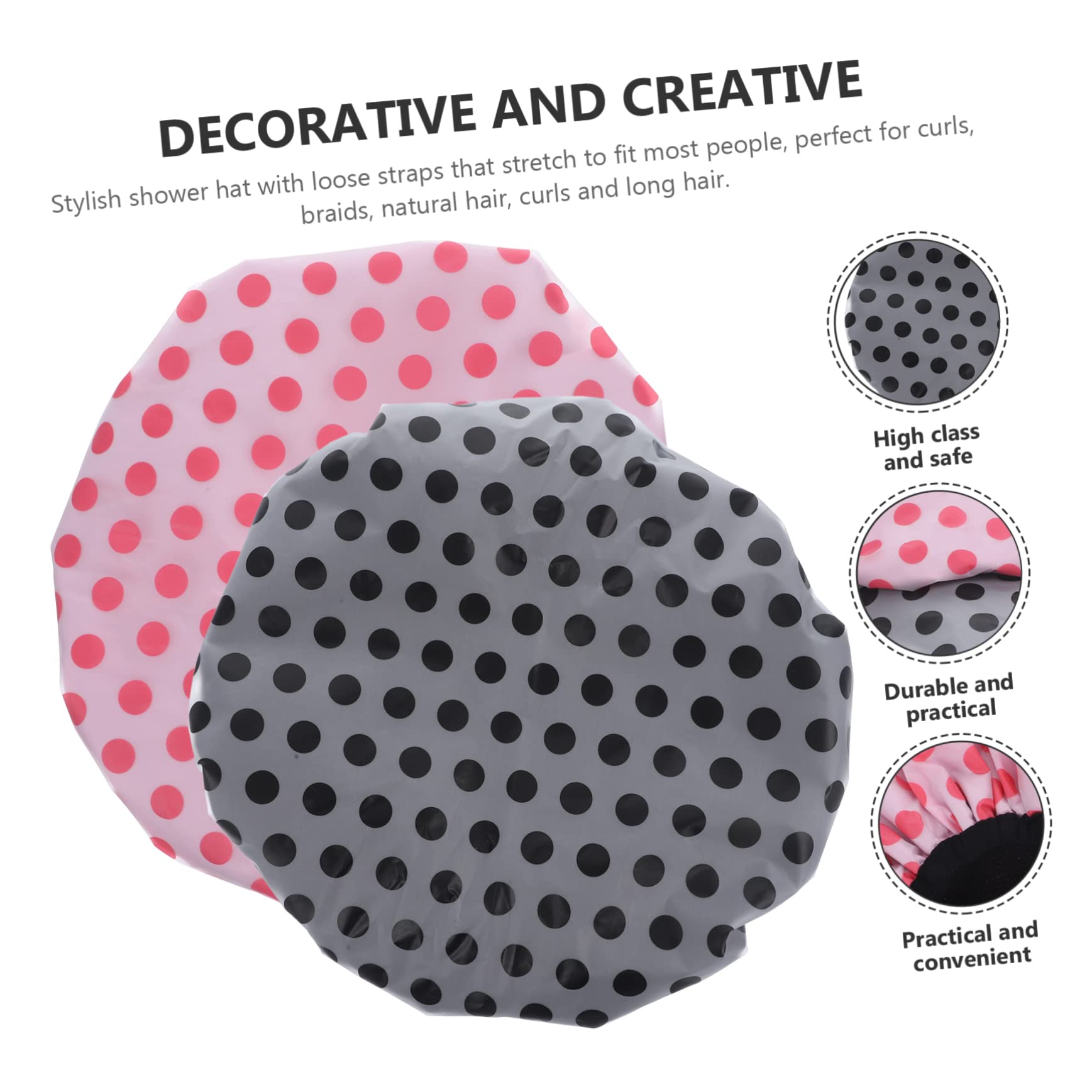 Healeved 6piezas Gorro De Ducha Reutilizable Para Mujeres De Sombrero De Baño y Ligero Para Viajes y Uso Diario Diseño Práctico Para Cuidado Del Cabello El Hogar