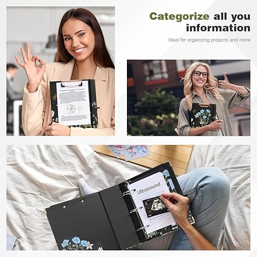 Miniatura 204 de Ospelelf Mini 3 Ring Binder, 2 Inch, Cute Pink Marble Binder for 5.5" x 8.5" with 5 Tab Dividers, File Folder Labels and Low Profile Clipboards