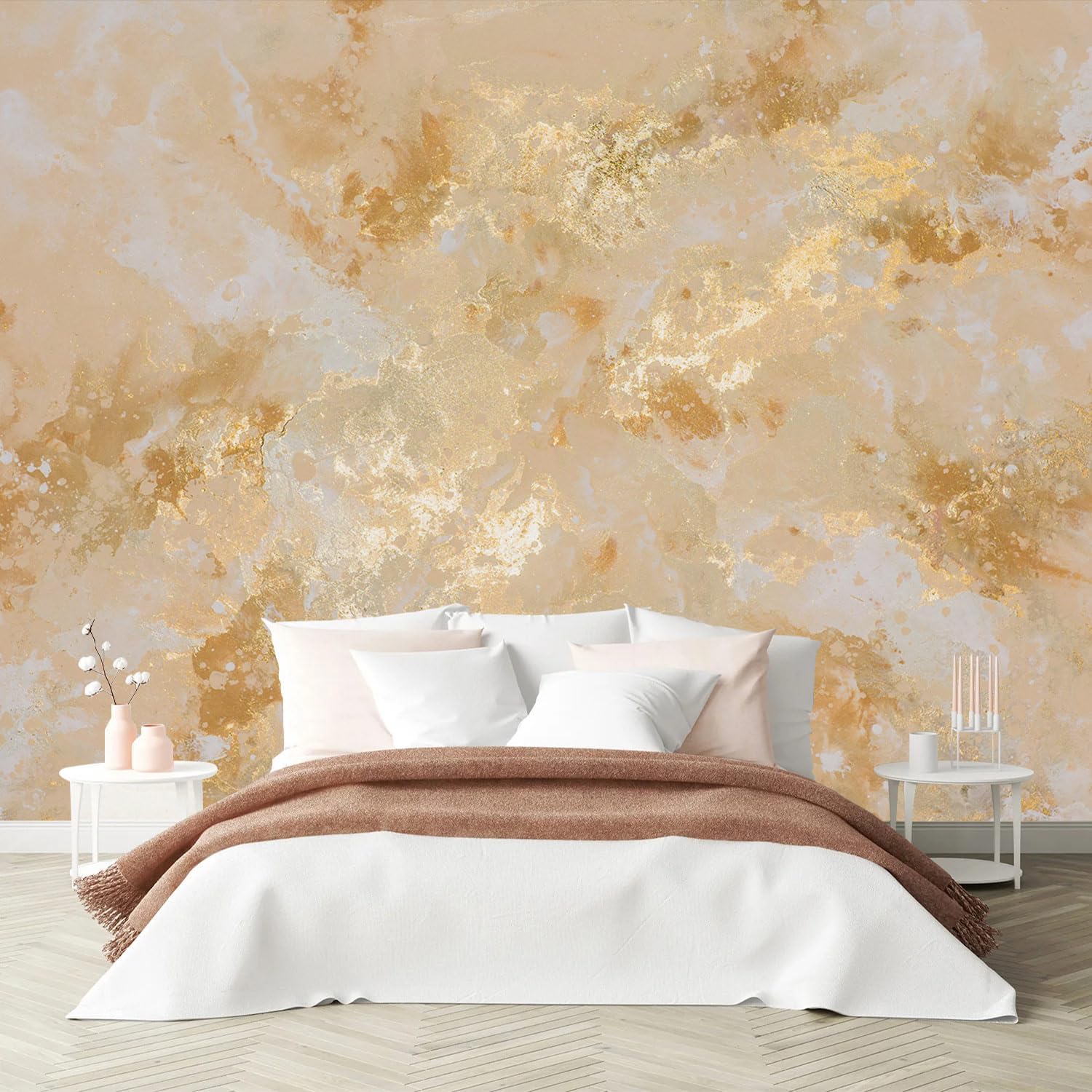 PYFFYP- Gold Marble Peel and Stick Wallpaper Abstract Art Sticker Mural for The Bedroom