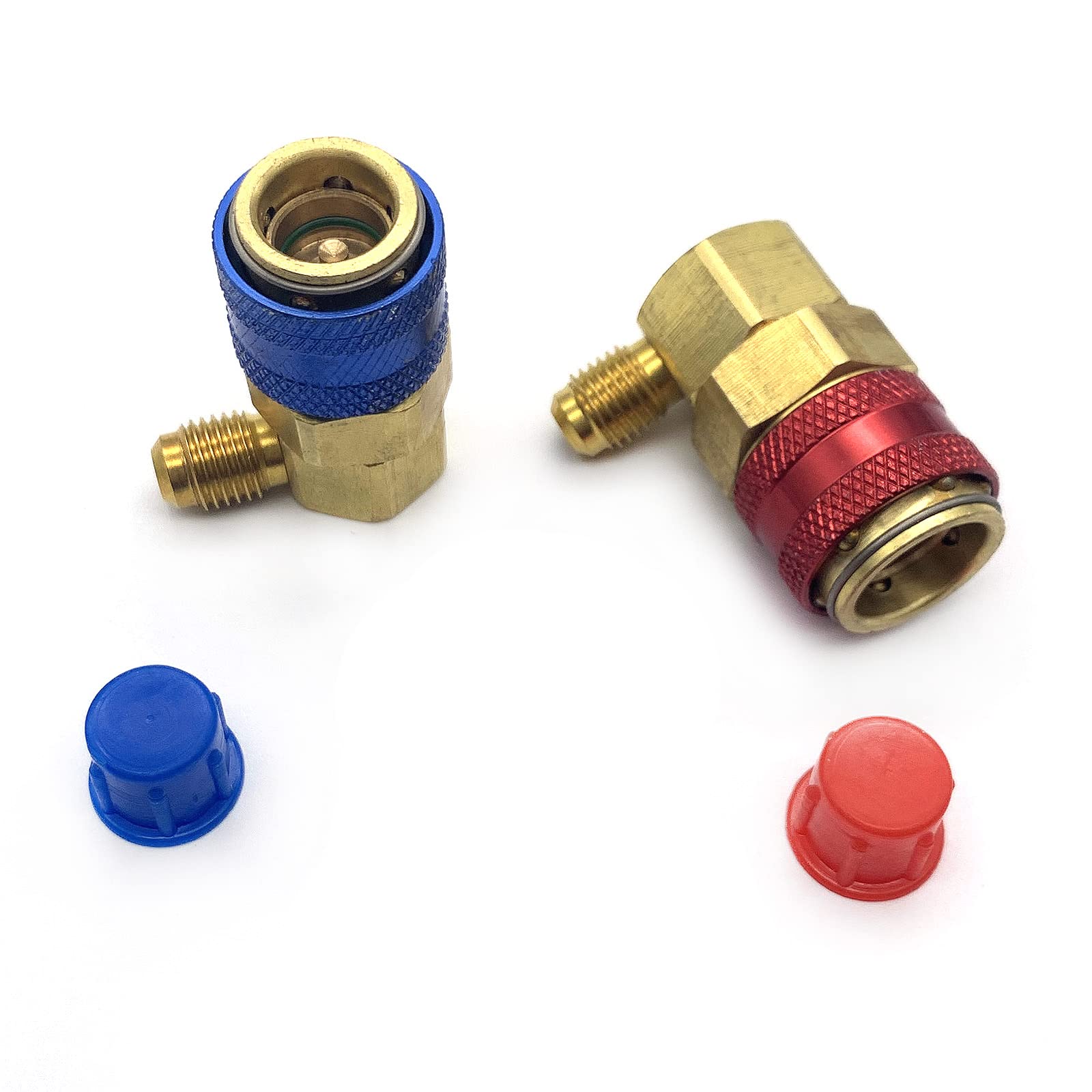 PDRM Auto Air-Conditioning Replace R134A Adapter, (2pcs) Air Conditioning Manifold Freon, Quick Connectors,R134a System Port QC15 AC Quick Connector Adapter HVAC Coupler