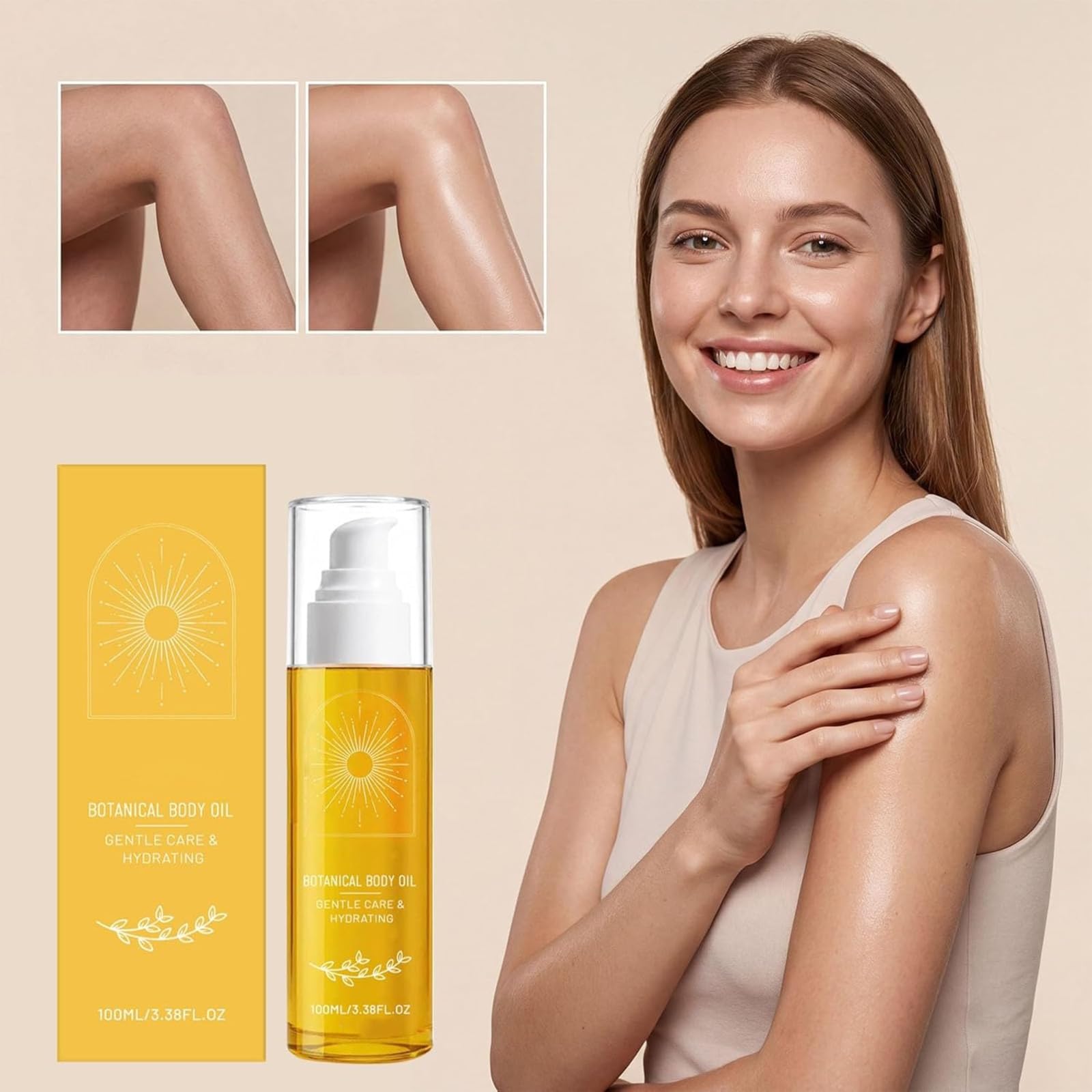 Pflanzliches Körperöl, Leichtes, Nicht Fettendes, Feuchtigkeitsspendendes Bio-Öl, Verbessert Die Hautstruktur Für Ein Glatteres Hautbild Und Mildert Cellulite, Ideal Für Trockene Haut (5pcs)