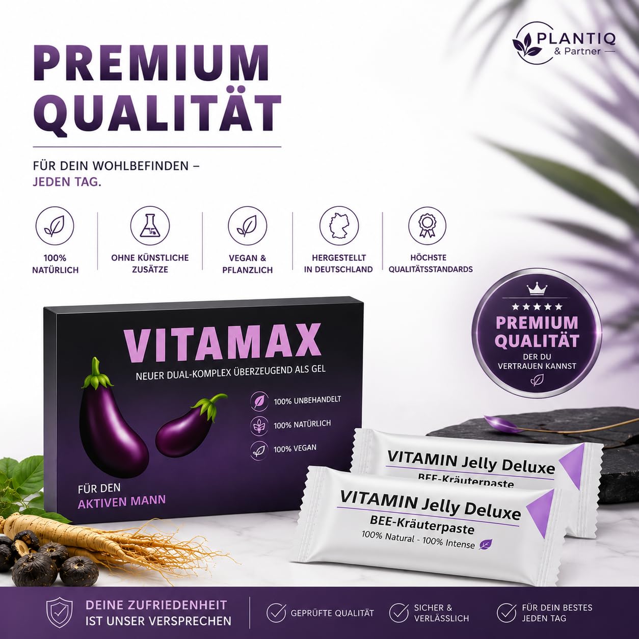 VITAMAX für Männer - Premium Kräuterkomplex | Hochwertige Premium Rezeptur | Für aktive Männer | Praktische Portionsbeutel | Made in Germany | Qualitätsgeprüft