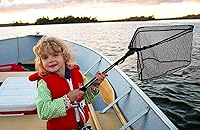 Vista 7 de PLUSINNO Fishing Net Fish Floating Landing Net, Kayak Nets with Fixed Foldable Telescopic Pole Handle, Bass Trout Fishing Nets with Nylon Mesh for