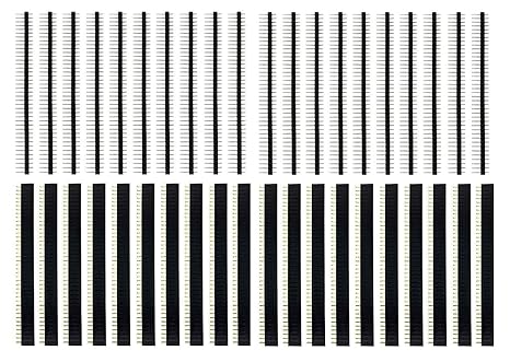 Super Debug 40 Pin 2.54mm Male and Female Pin Headers for Arduino Prototype Shield (Pack of 20)
