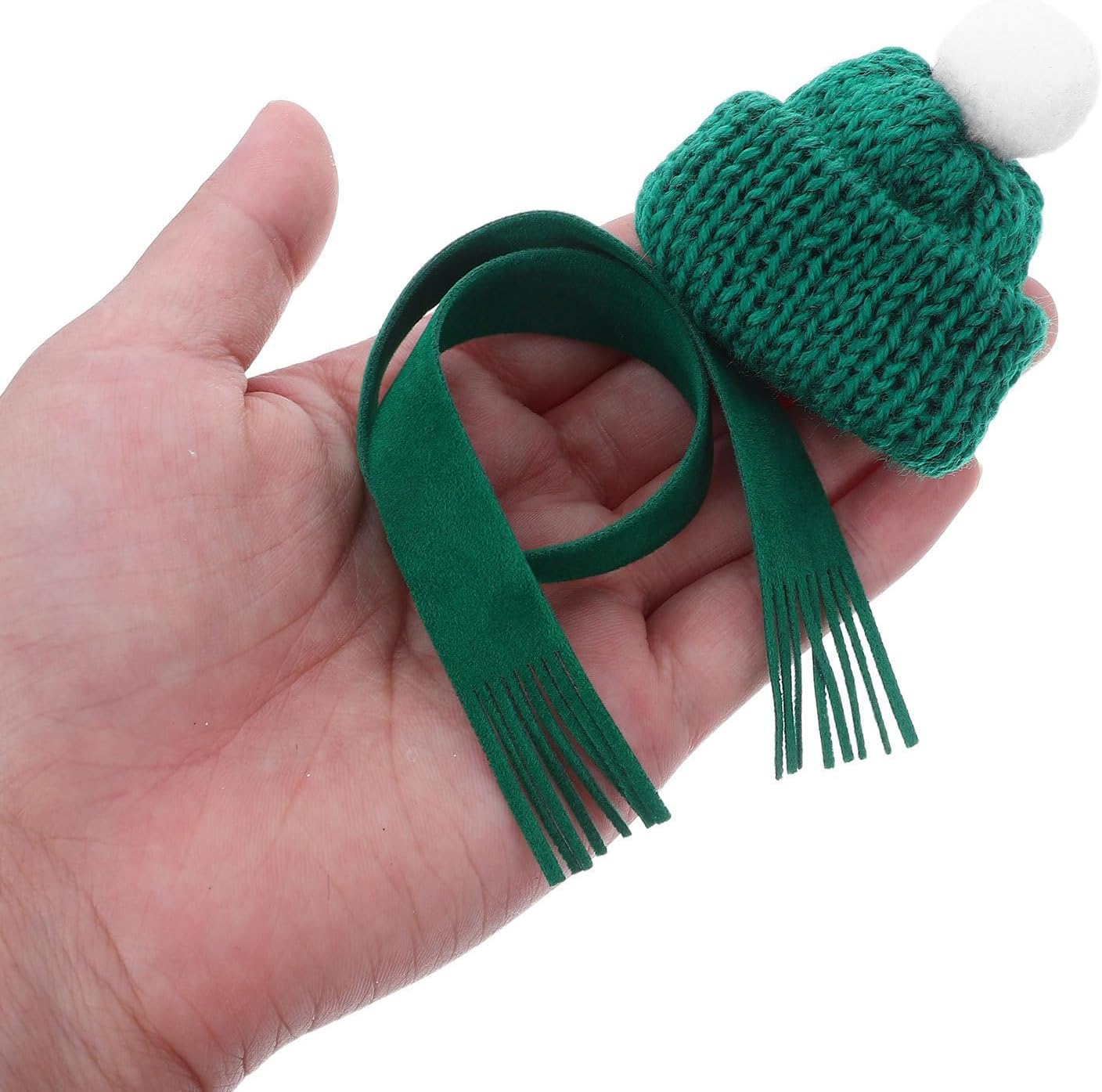 Mini Knit Christmas Hat and Scarf Set 20pcs for DIY Crafts Xmas image 4