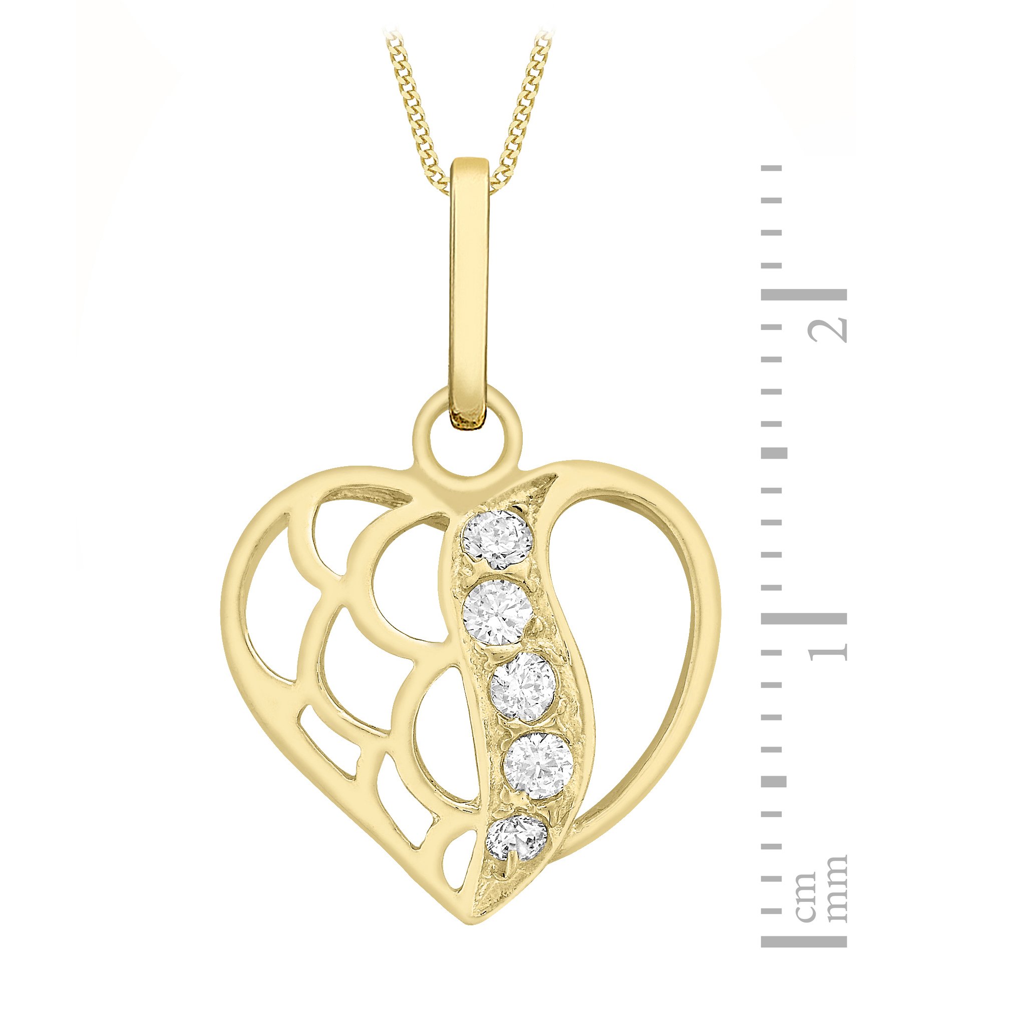 Carissima Collar de mujer con oro blanco de 9 quilates (375/1000), circonita, 46 cm