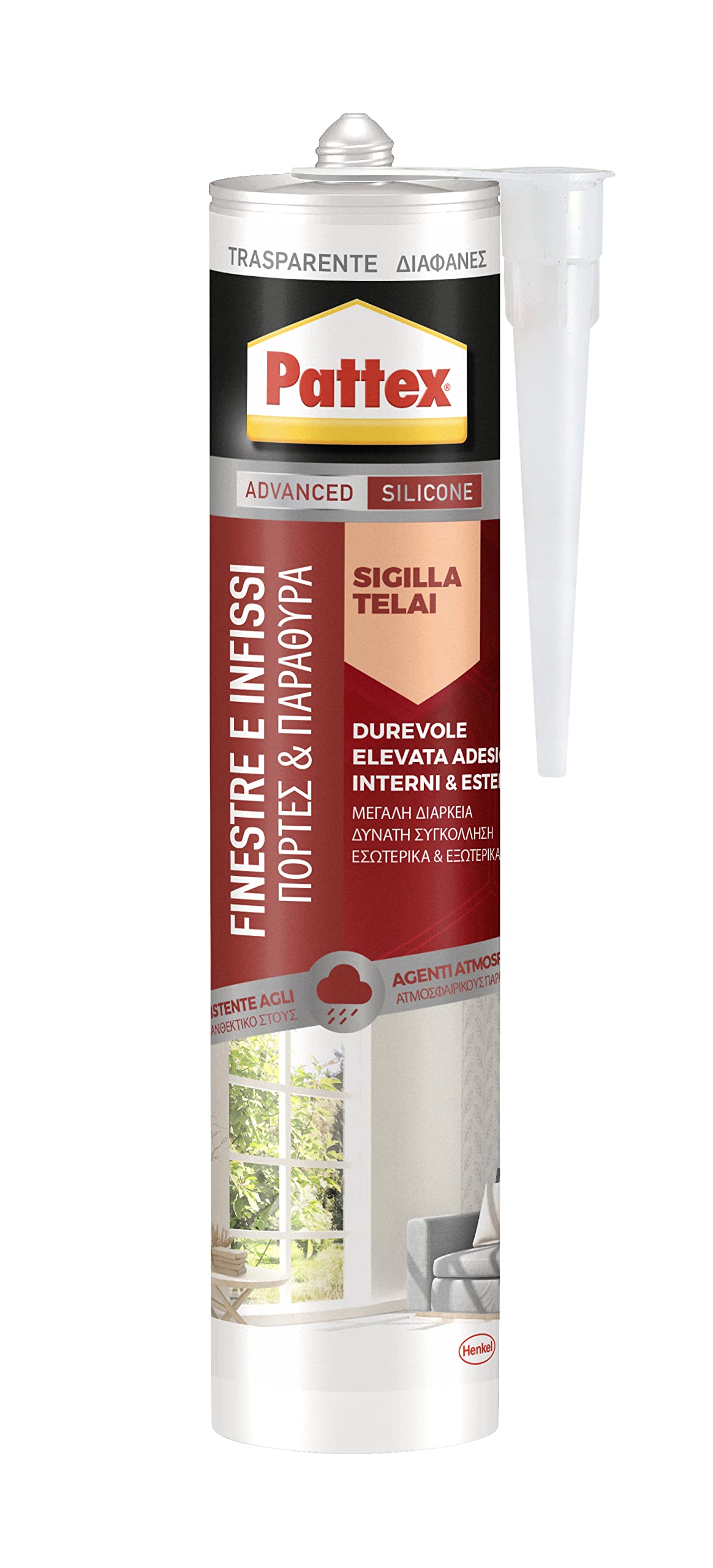 PATTEX Bagni&Cucine Original Silicone Trasparente Sigillante, Silicone Cucina e Bagno Resistente alla Muffa, Silicone Sigillante Impermeabile, 1 Cartuccia da 280 ml