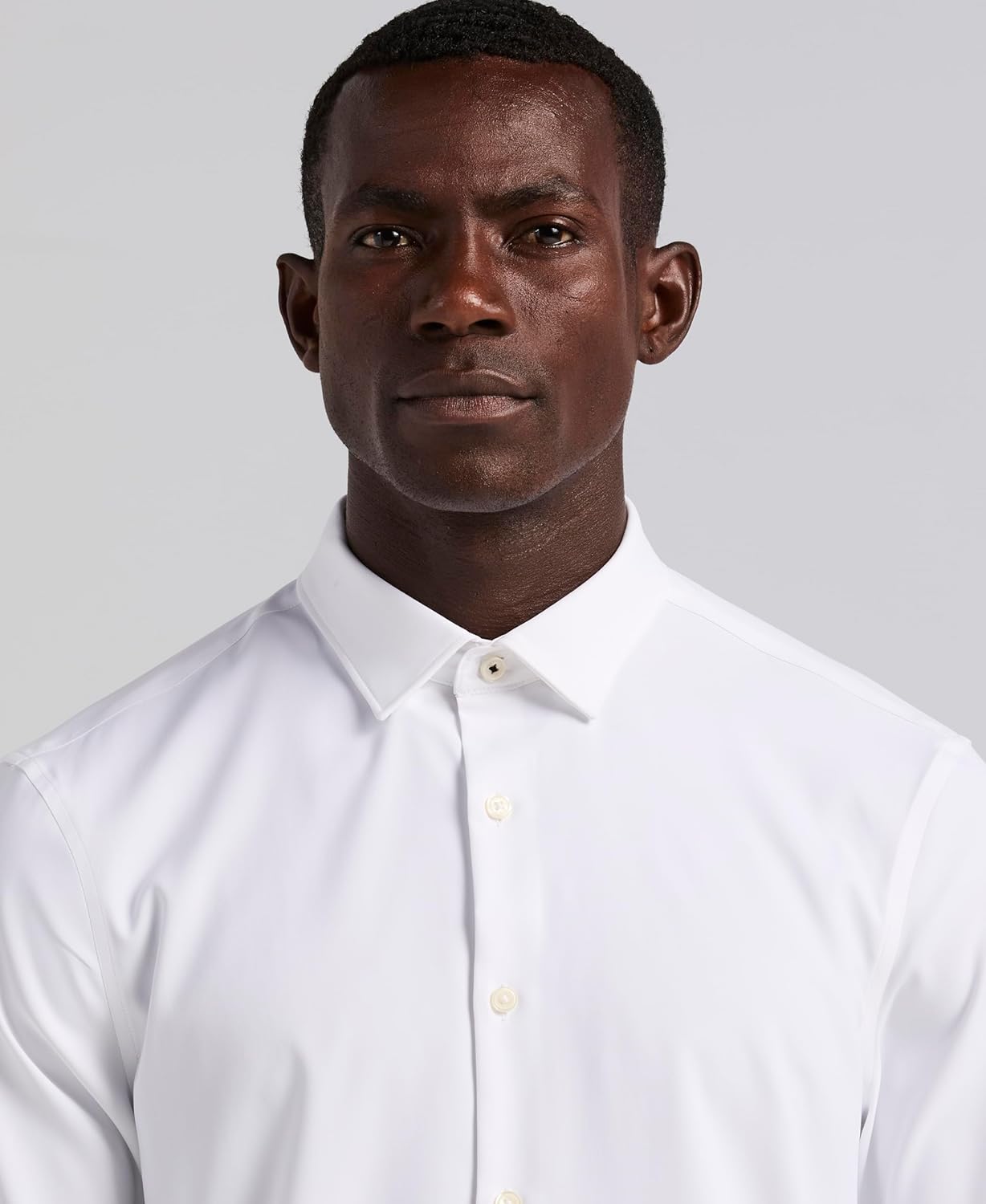 Perry Ellis Mens Men's Untucked Slim Fit Solid Long Sleeve Button-Down Stretch Shirt - Image 3