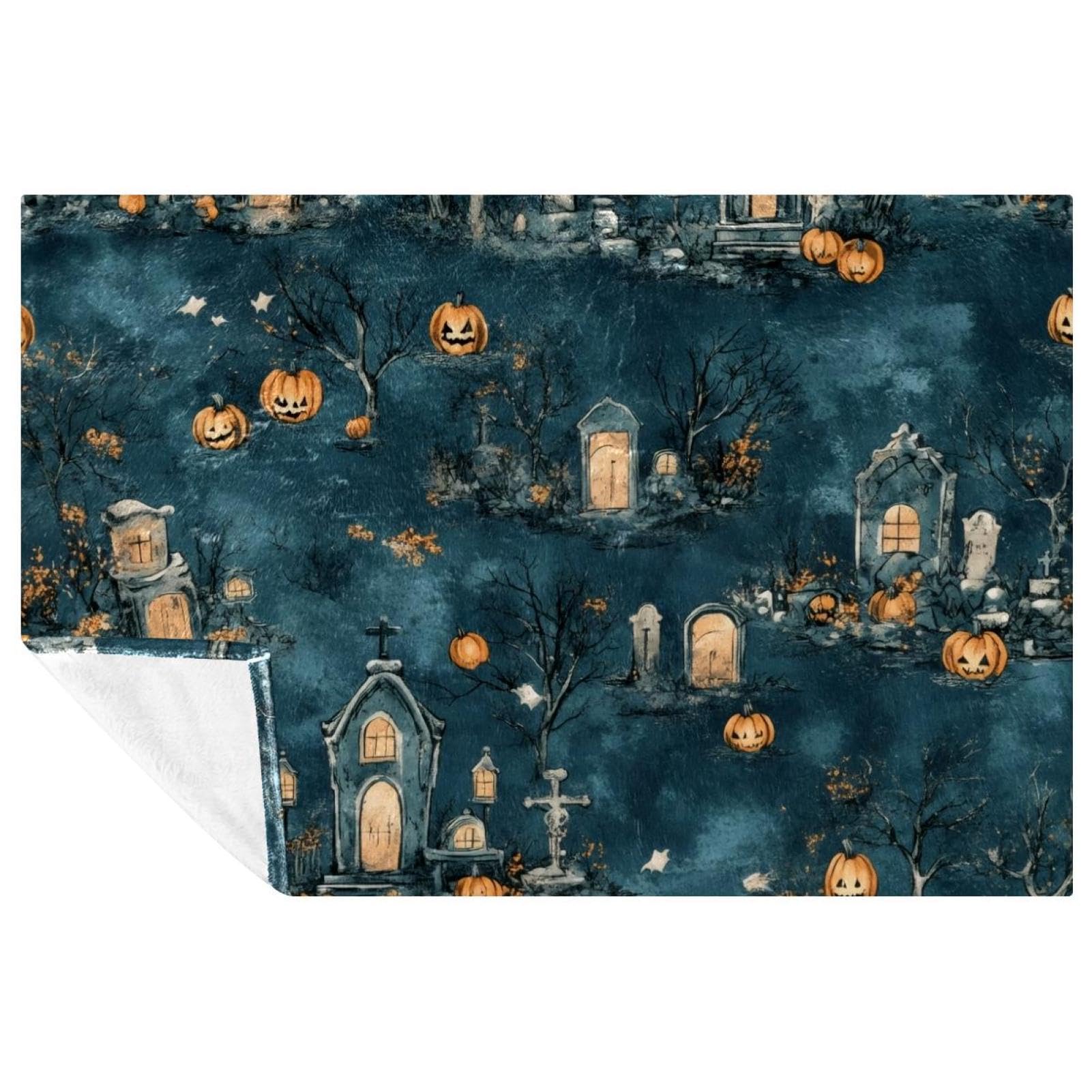 Plaid doux Halloween pour lit finies les nuits fraîches sur le canapé
