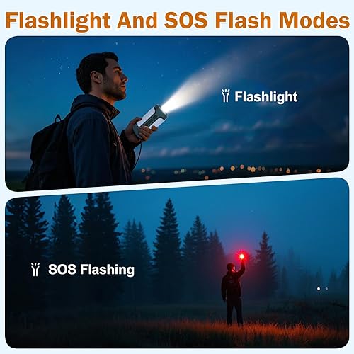 Miniatura 5 de AYAMAYA - Luces de campamento plegables recargables, linterna LED de campamento de 10000 mAh con energía de emergencia integrada, linterna portátil,