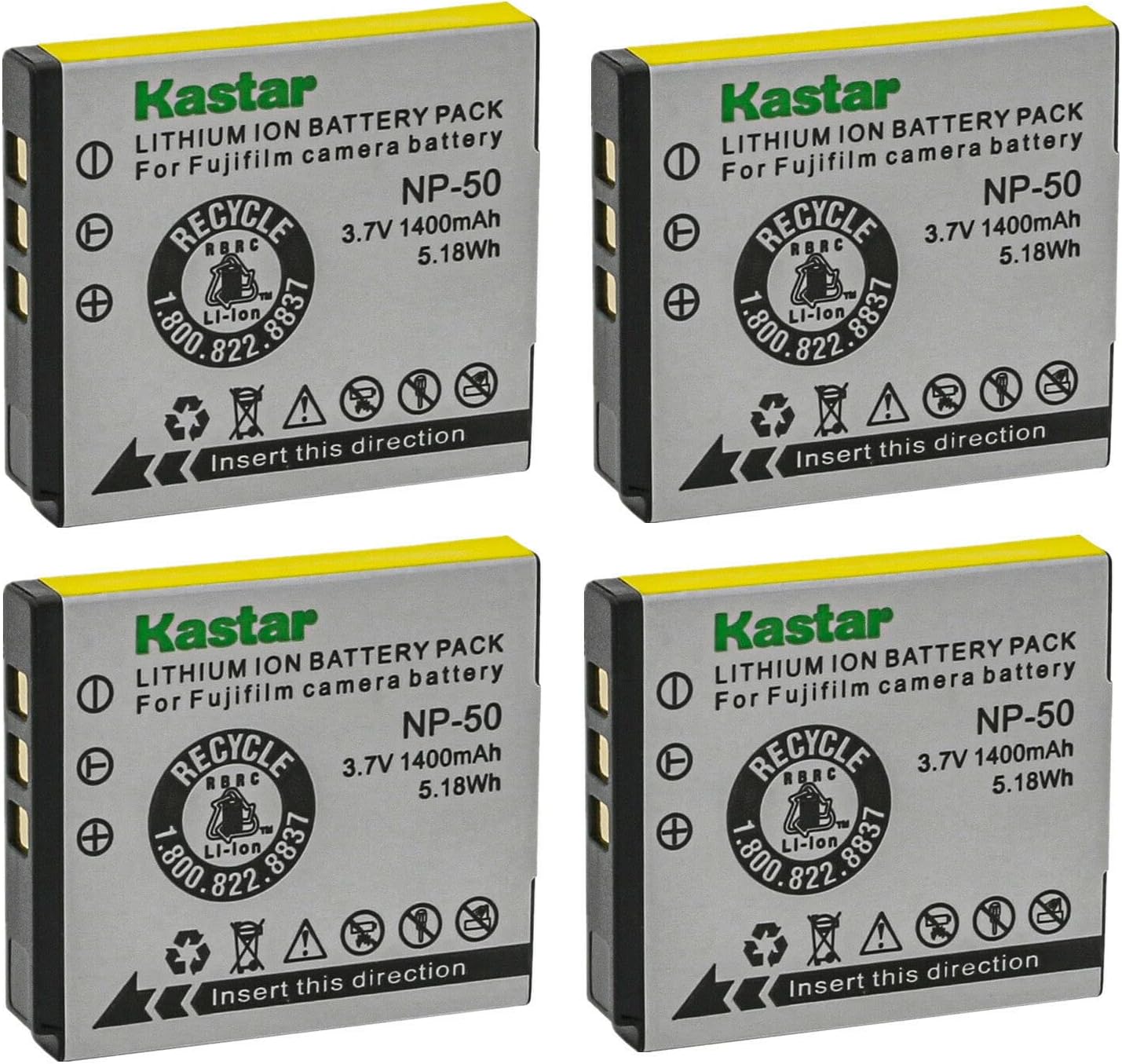 Kastar NP-50 Battery 4-Pack Replacement for Lectrosonics LB-50 Battery, Lectrosonics SSM Transmitter & IFBR1B Receiver, IFBR1B Bodypack Receiver, Lectrosonics 40117 Camera