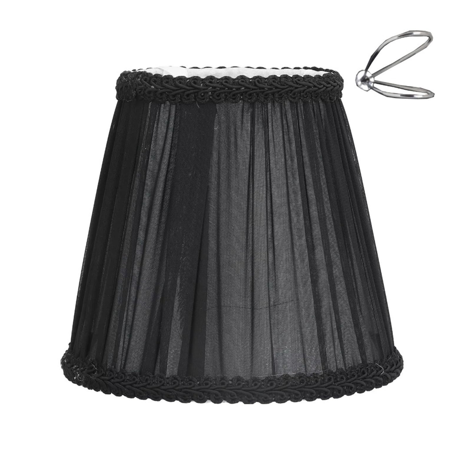 Luxemetals Black Clip On Clip-On Cloth Lamp Shade For E14 Bulb(Black Clip On)