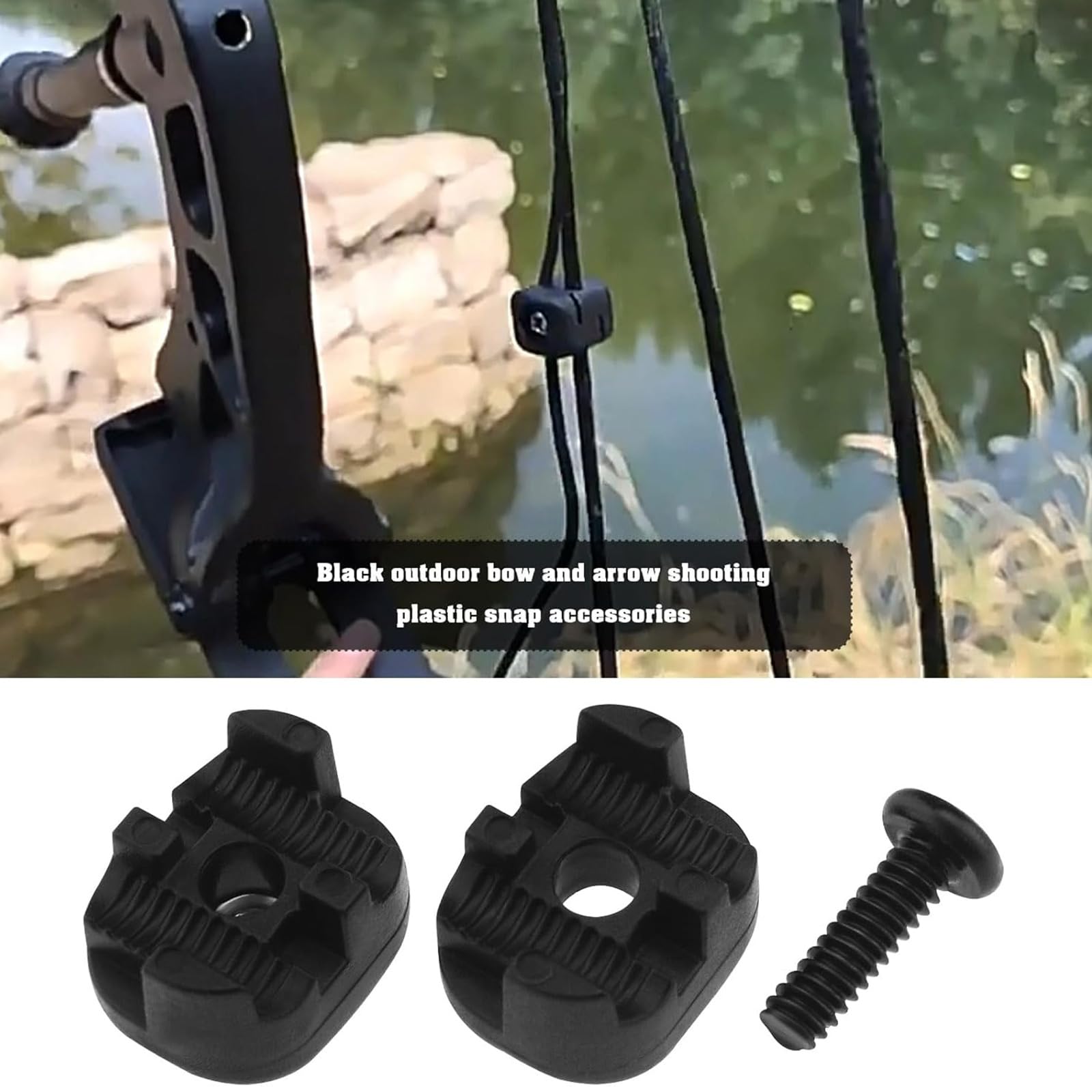 CVNRCLP 2 Pack Plastic Drop Away Arrow Rest Clamps - Adjustable Bowstring Accessories for Outdoor Archery and Hunting - Sleek Black Design - Image 4