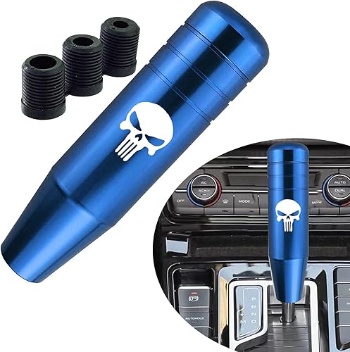 Jawmoy 1 perilla de transmisión de automóvil, manija de palanca de cambio de metal de mano pesada de 5.11 x 1.37 pulgadas, accesorios decorativos