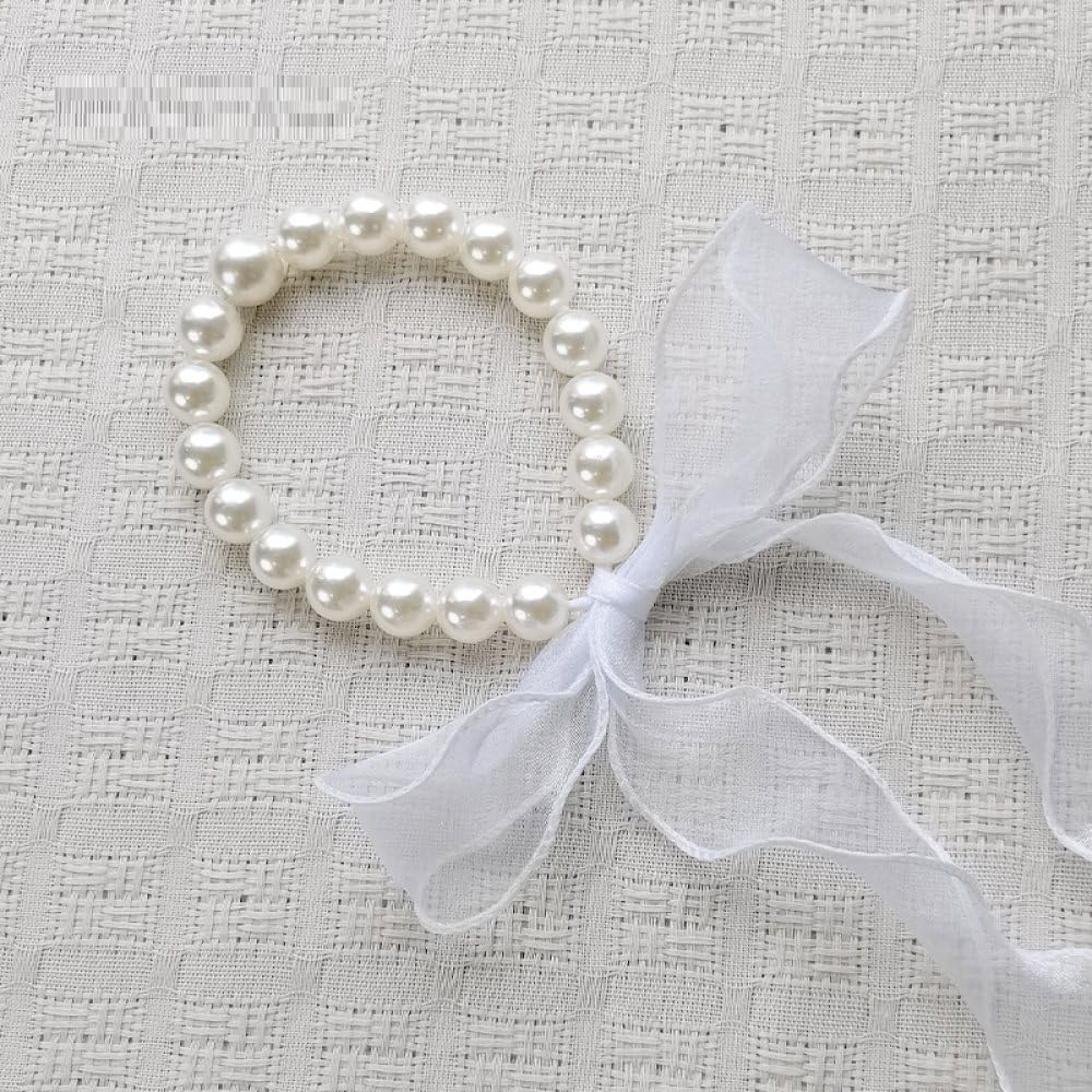 Alzapaños de cortina con perlas OUdini color blanco con acabado refinado para salones